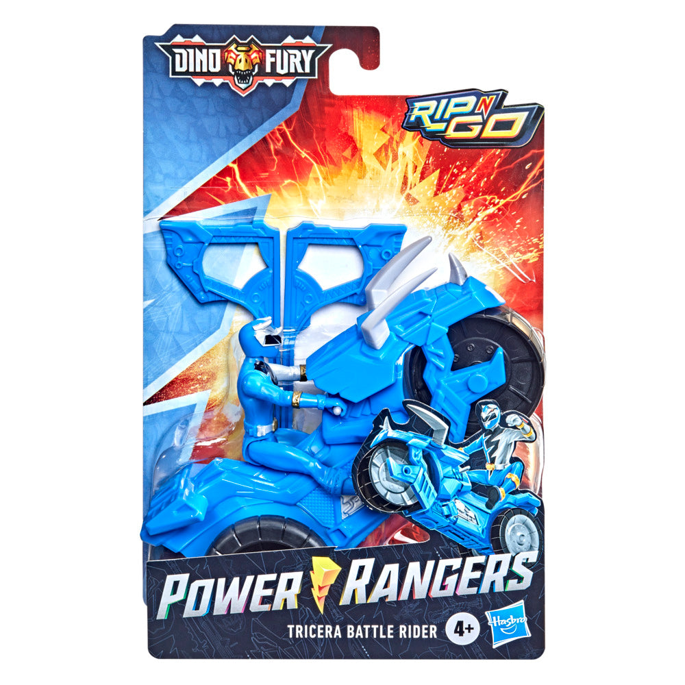 Hot Deal! Hasbro Power Rangers Dino Fury 6 - inch Tricera Battle Rider Toy Set