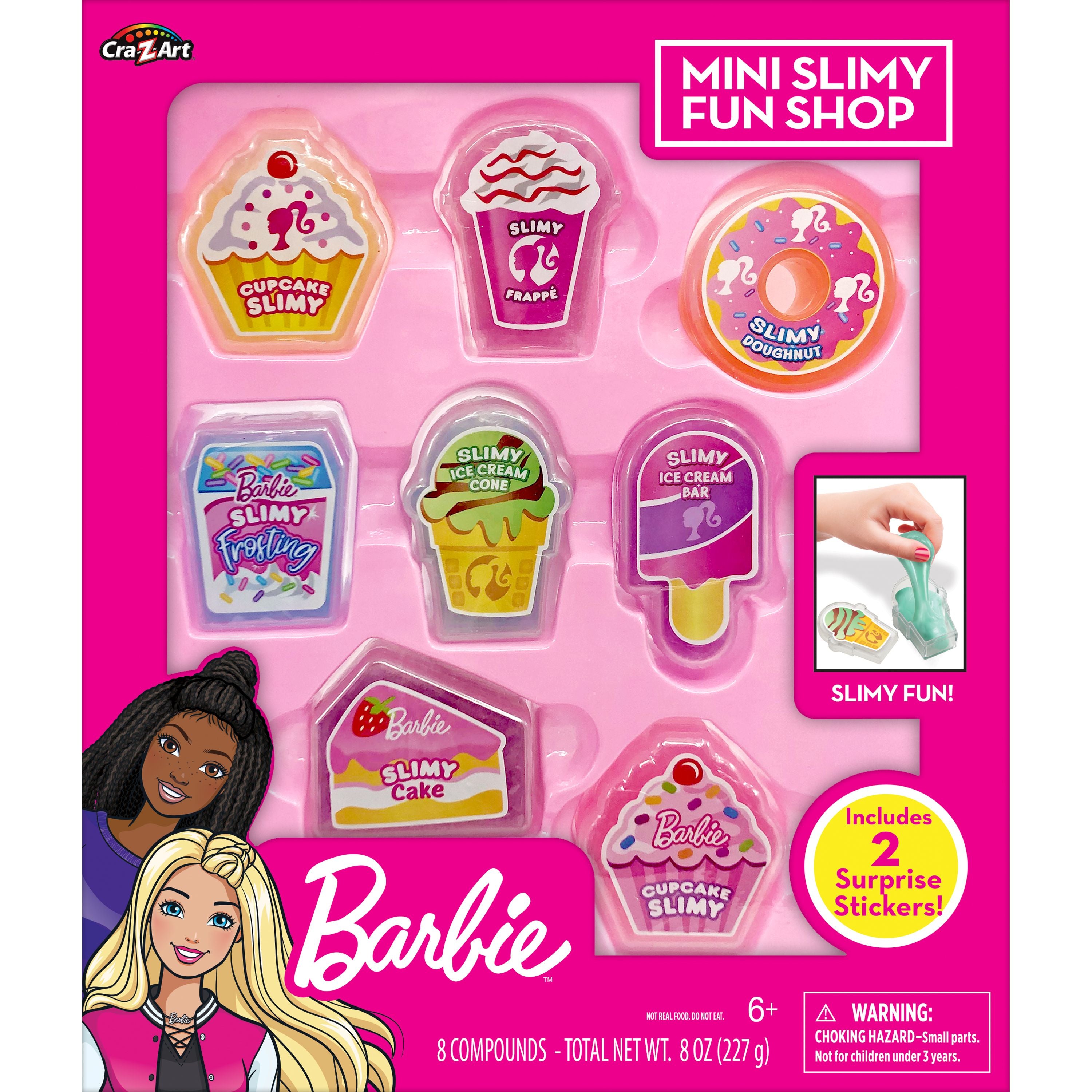 Hot Sale! Cra-Z-Art Barbie Themed Slimy Mini Containers for Kids Aged 6+