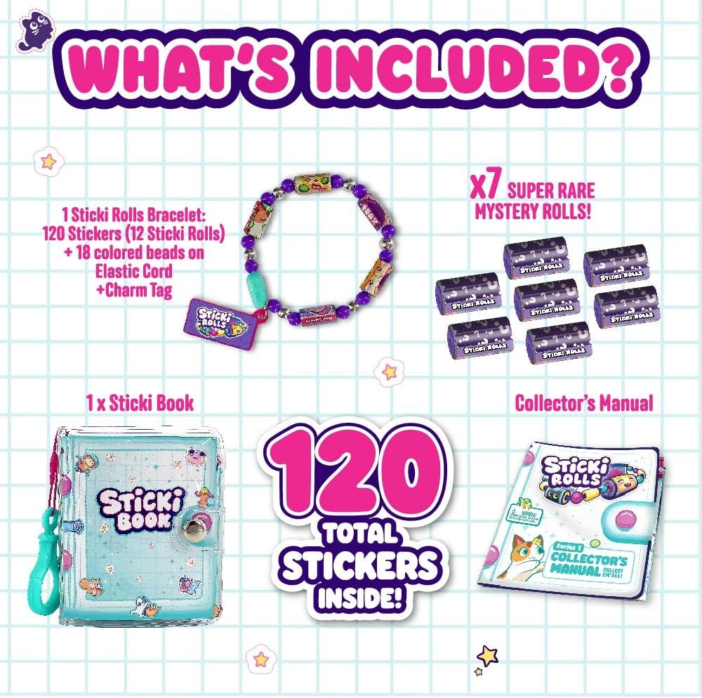 Sticki Rolls Collectible Sticki Book Pack with Holographic Stickers