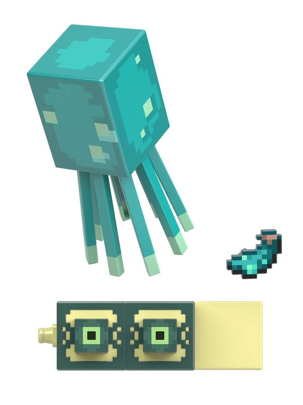 Hot! Minecraft Glow Squid Action Figures with Build-A-Portal Pieces