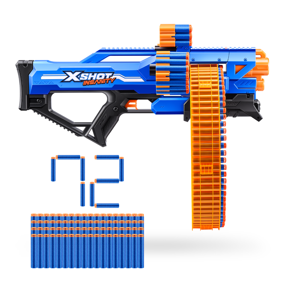 Hot Deal! ZURU X Shot Insanity Mega Barrel Blaster Set with 72 Darts