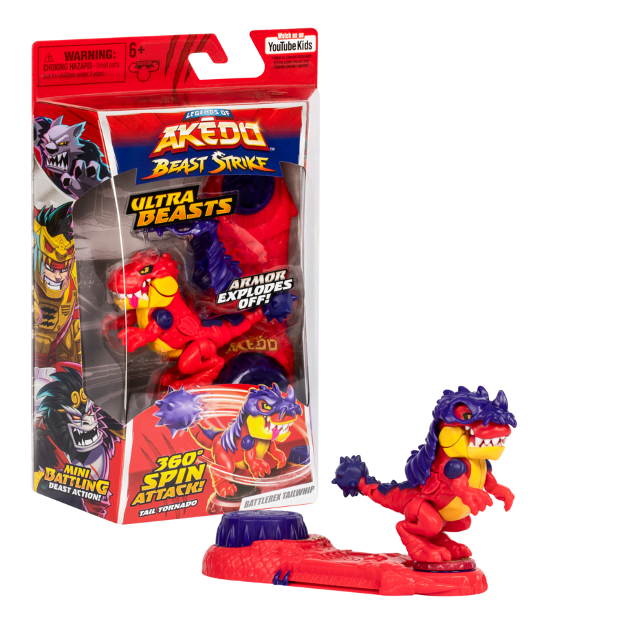 Hot Sale! Akedo S6 Beast Strike Ultra Beast Single Pack - Battlerex Tailwhip Action Figure