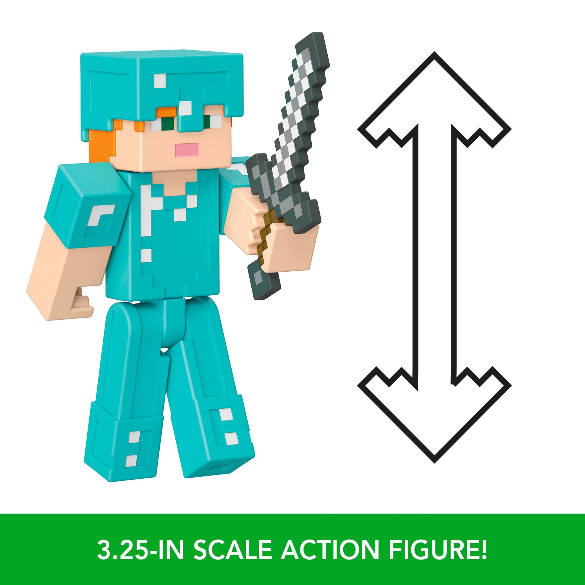 Hot Sale! 3.25-Inch Minecraft Action Figure - Alex Wearing Diamond Armor