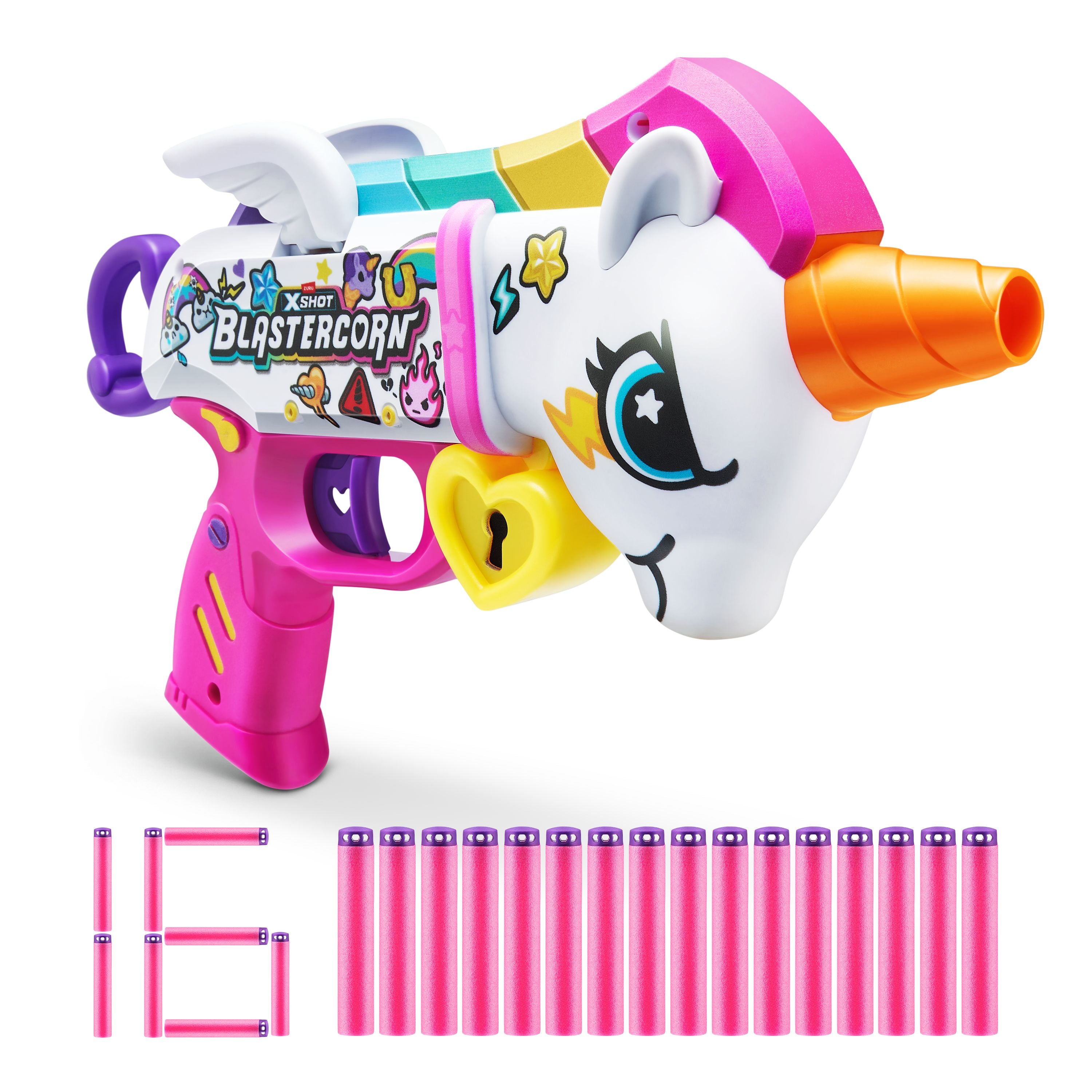 Hot Deal! ZURU X Shot Blastercorn Series 1 Unicorn Themed Blaster with 16 Darts