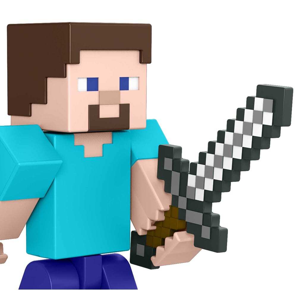Hot! Minecraft Steve with Sword Build-A-Portal Figure