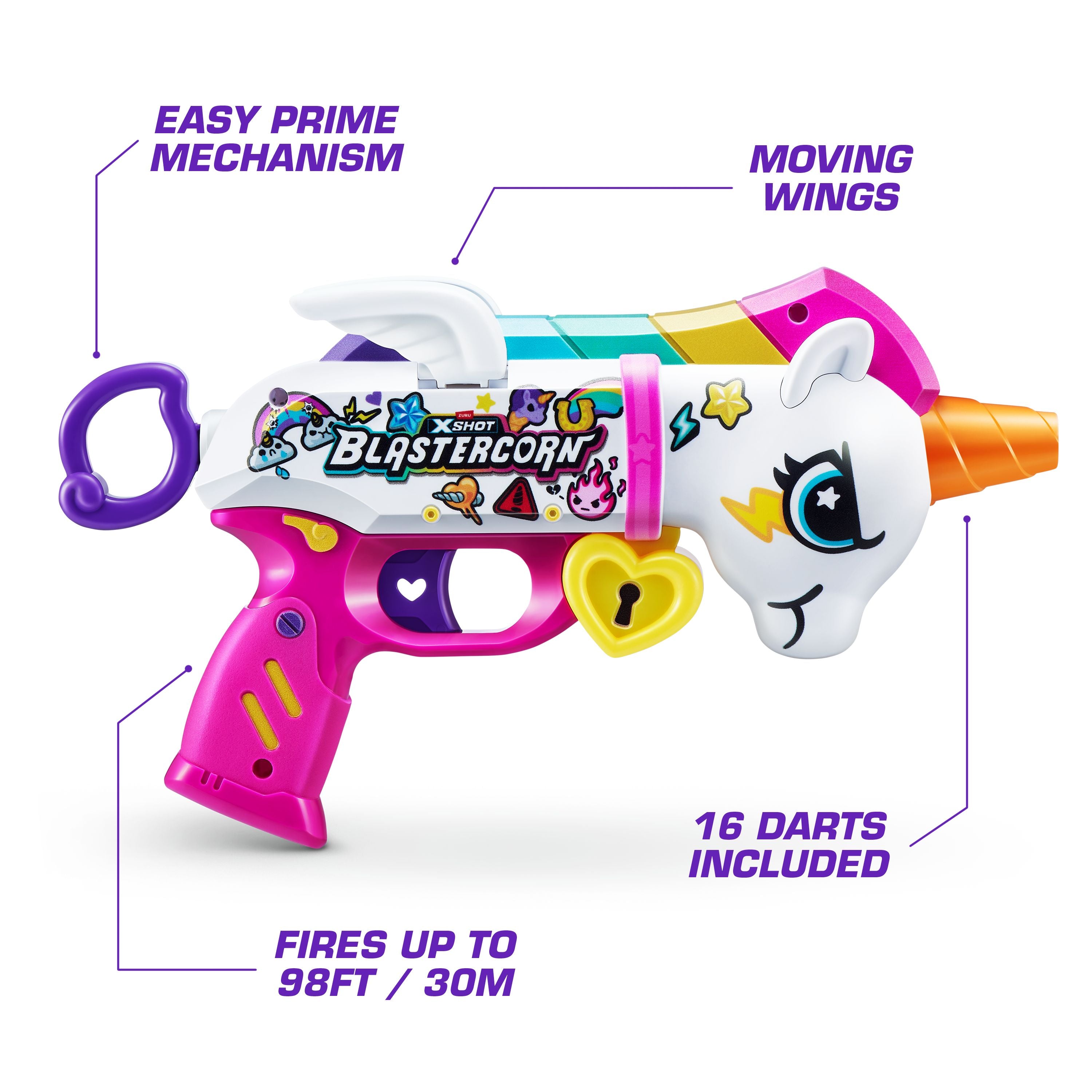 Hot Deal! ZURU X Shot Blastercorn Series 1 Unicorn Themed Blaster with 16 Darts