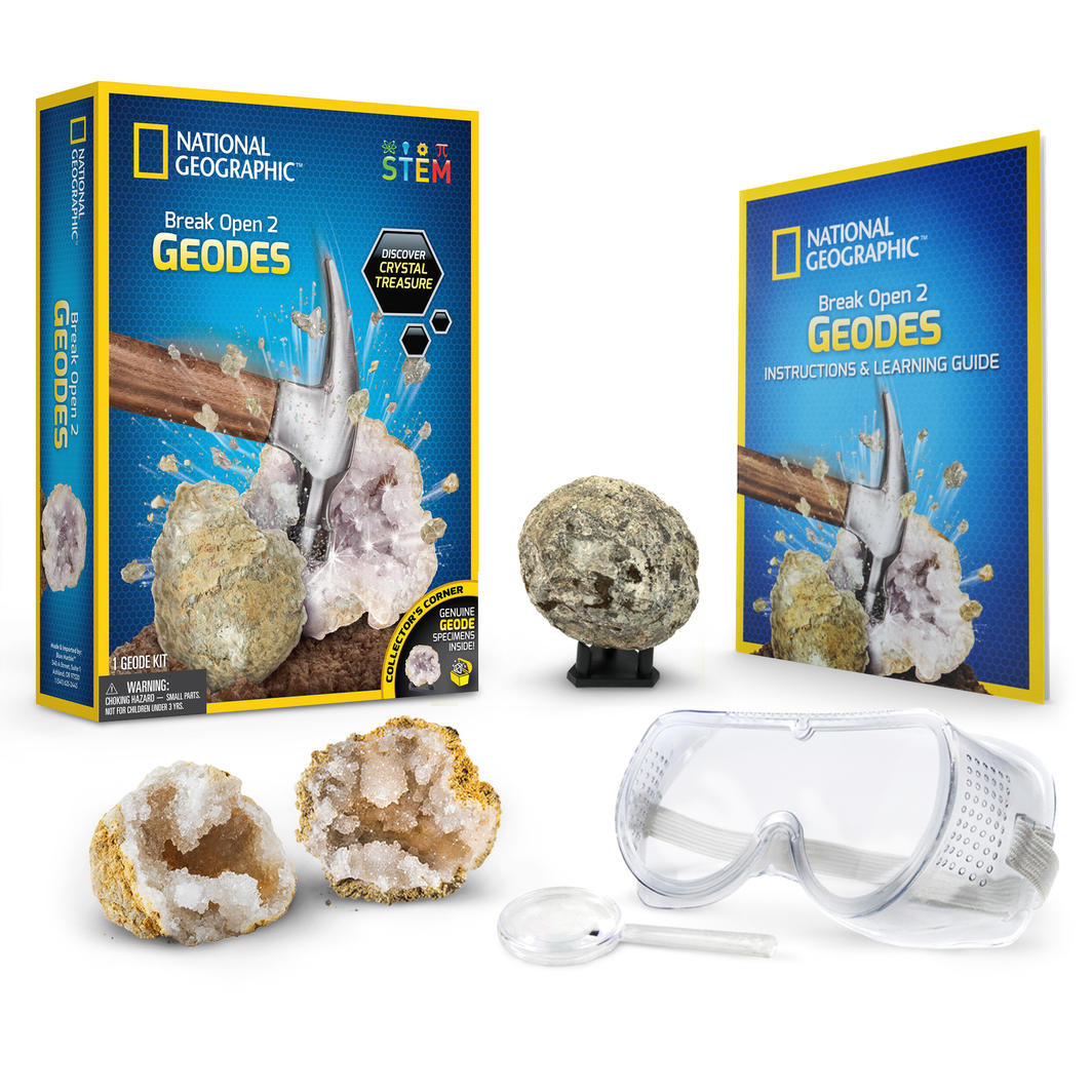National Geographic Geode Breaking Kit: Open 2 Geodes