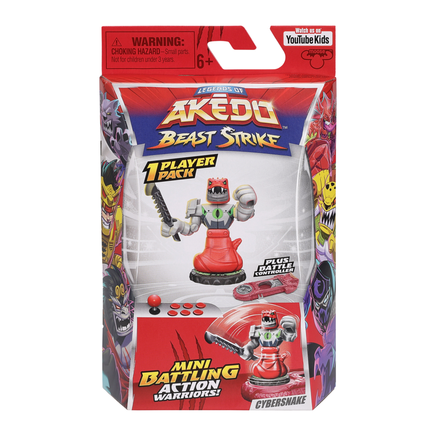 Akedo Beast Strike 1-Player Pack with Battle Controller - Cybersnake: Collect & Battle