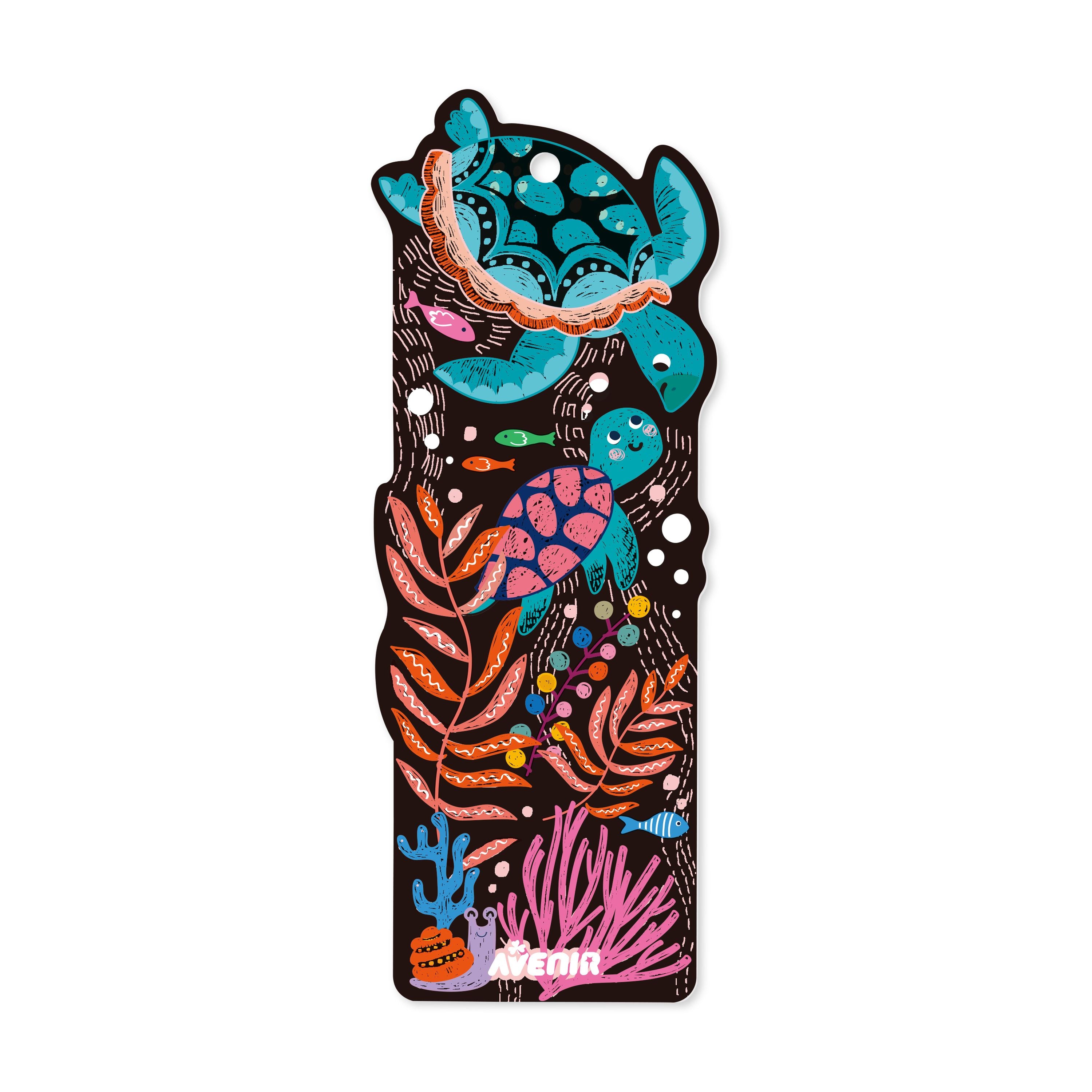Customizable Sea Animal Scratch Bookmarks for Kids Aged 3 and Up
