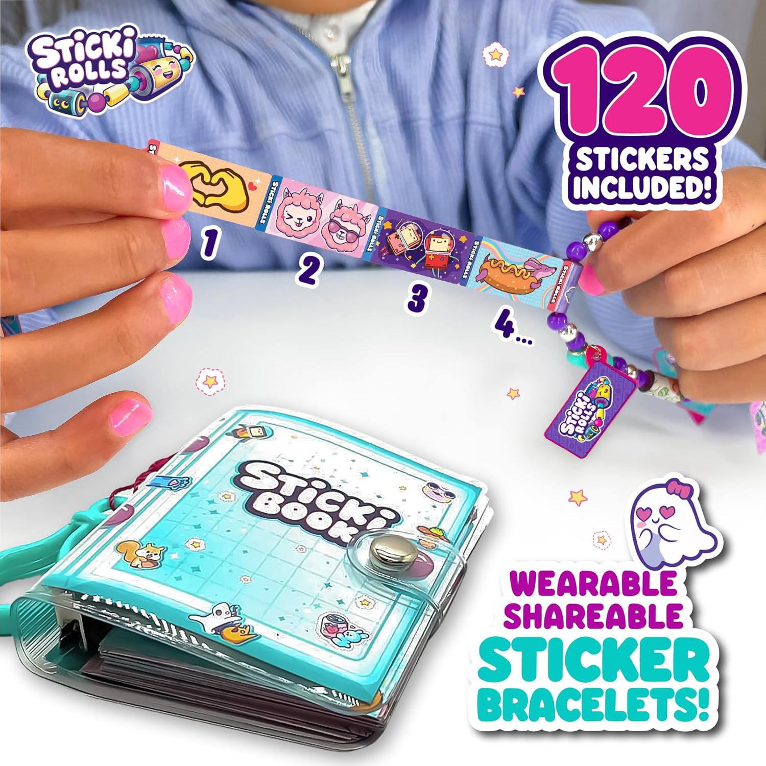 Sticki Rolls Collectible Sticki Book Pack with Holographic Stickers