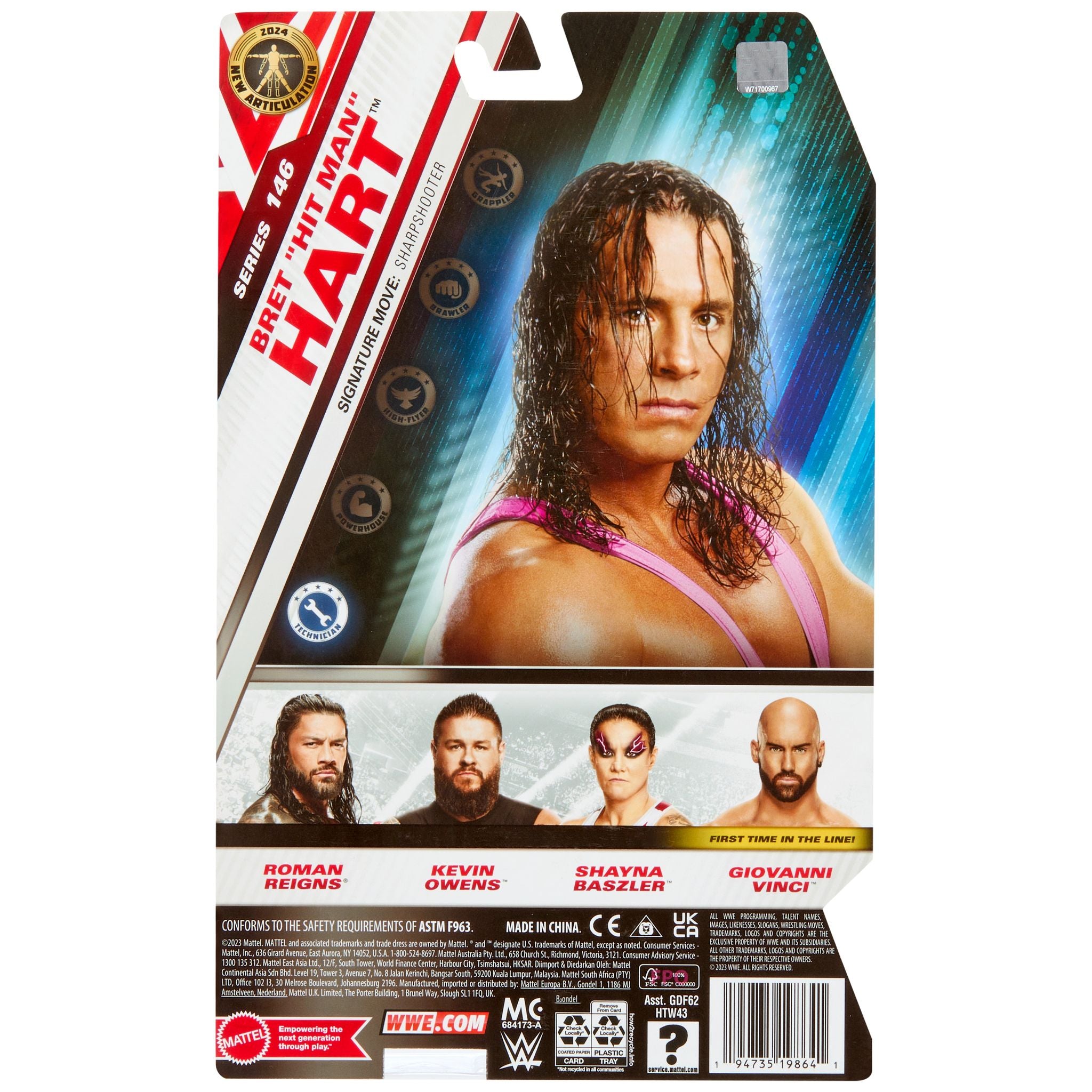 WWE 6 - Inch Basic Action Figure Series 146 - Bret 'Hit Man' Hart