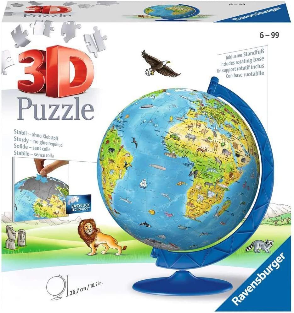 Amazing Ravensburger 3D Globe Jigsaw Puzzle for Children - 180 Pieces