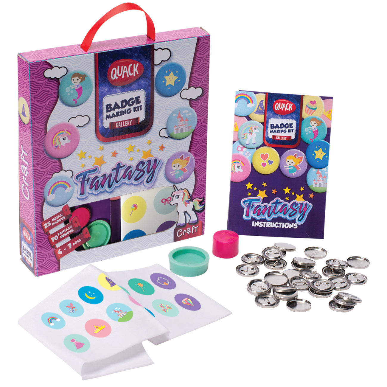 Hot! Fantasy Badge Making Kit with 70 Designs