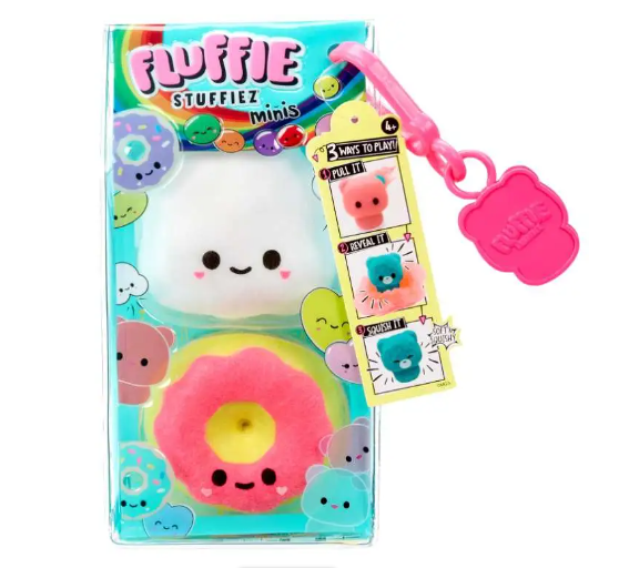 Hot! Fluffie Stuffiez Mini Popcorn & Donut Set