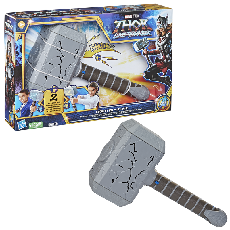 Marvel Thor Love And Thunder Electronic Mighty FX Mjolnir Hammer Toy