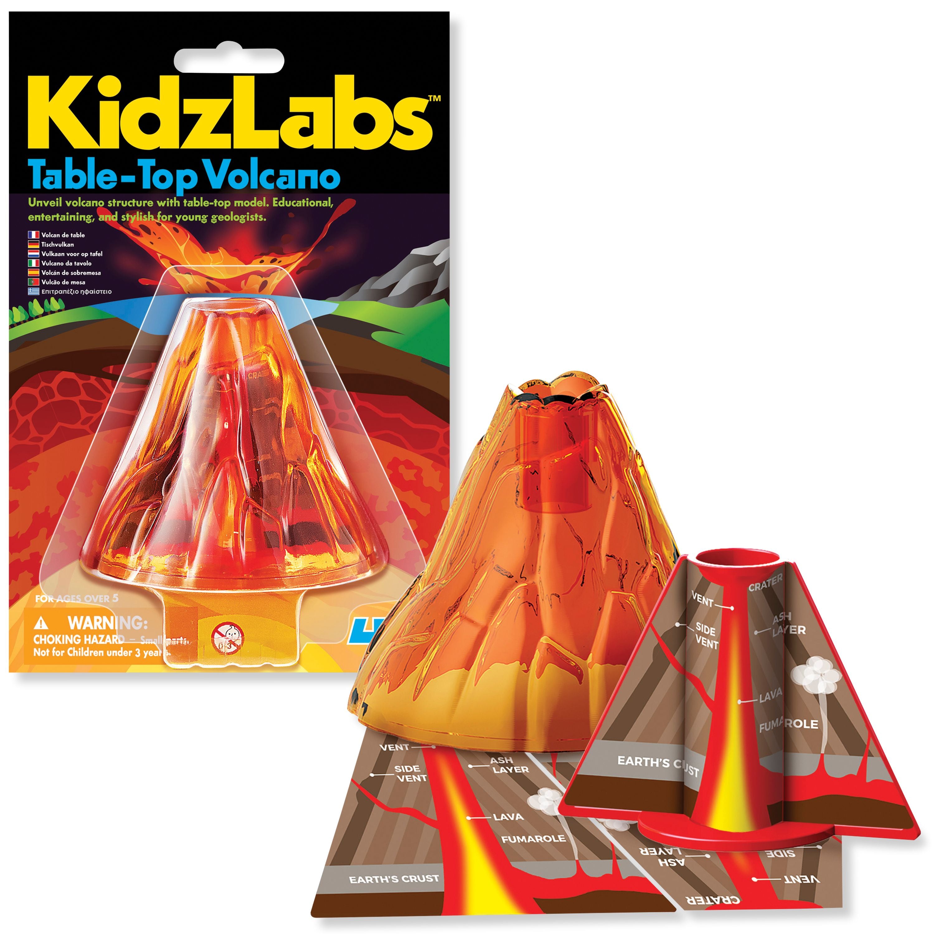 4M Kidzlabs Educational Table - Top Volcano Model for Young Geologists Aged 5+