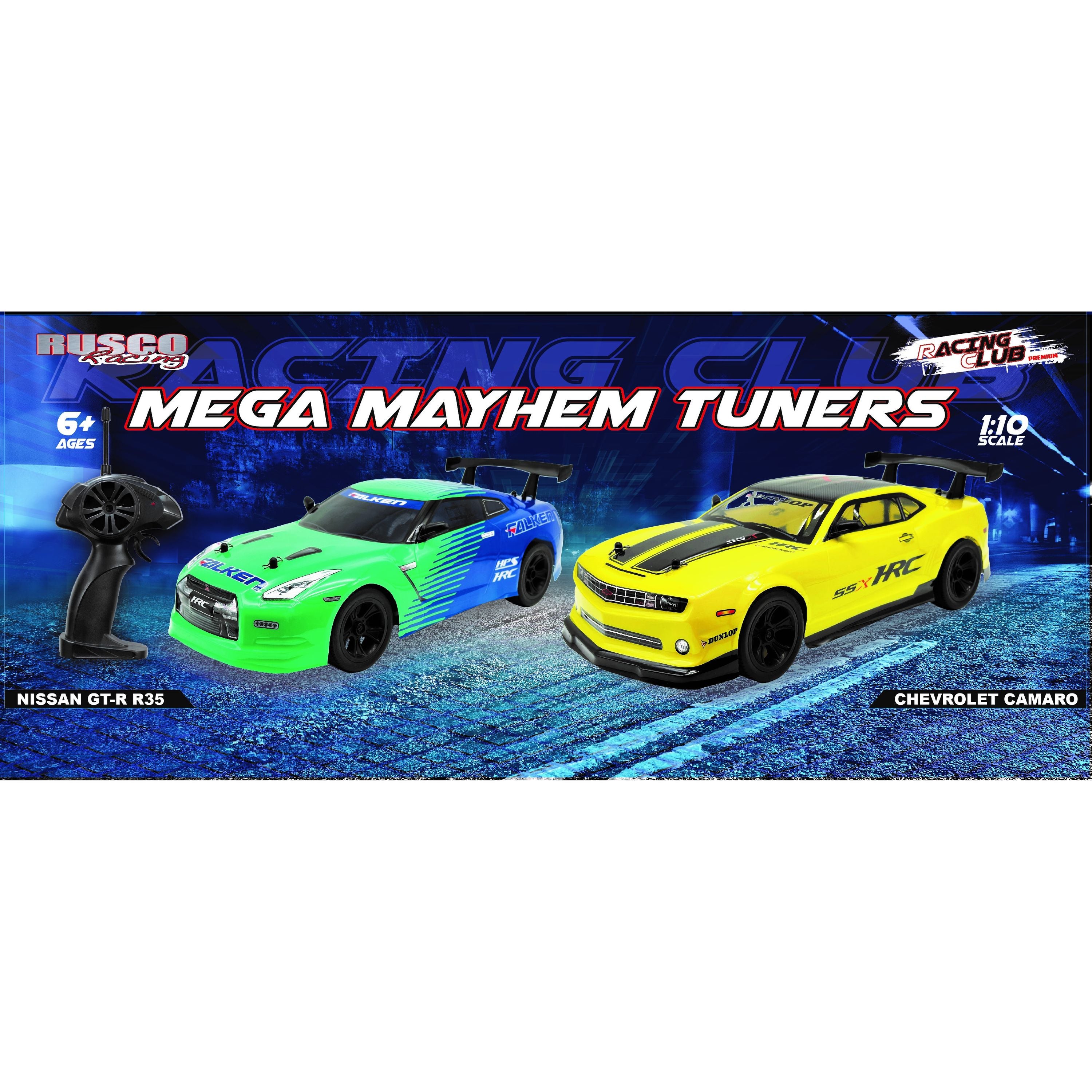Hot Deal! Rusco Racing 1:10 Scale Mega Mayhem Assorted Style Nissan GTR & Camaro RC Cars