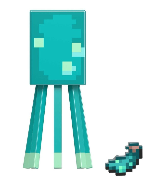 Hot! Minecraft Glow Squid Action Figures with Build-A-Portal Pieces