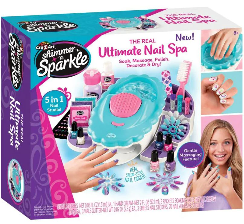 Hot Deal! Cra-Z-Art Shimmer 'N Sparkle Real Ultimate 5 - in - 1 Nail Spa Kit for Kids