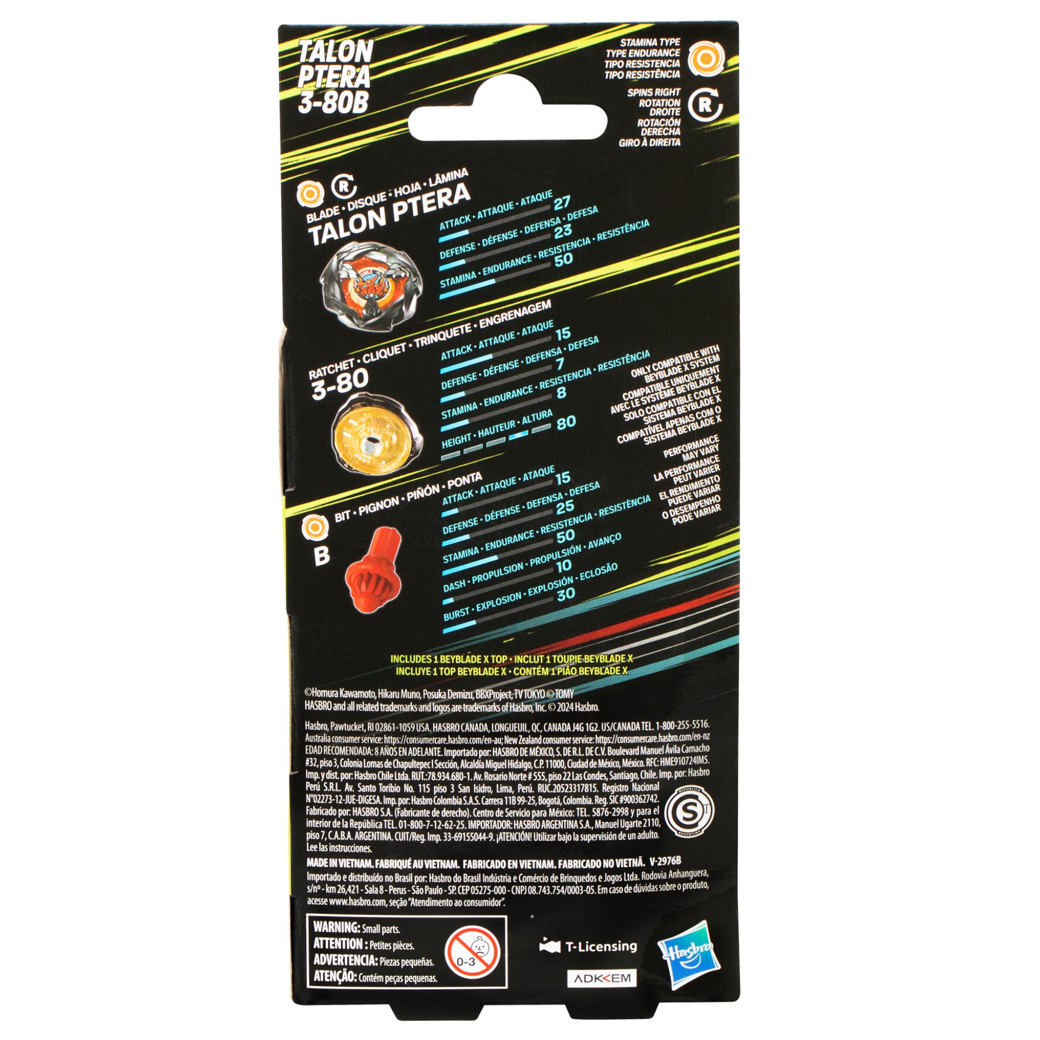 Hot Beyblade X Talon Ptera 3 - 80B Booster Pack