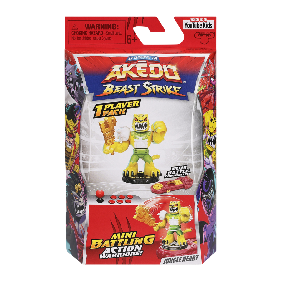 Hot Deal! Akedo Beast Strike 1-Player Pack with Battle Controller - Jungle Heart Edition