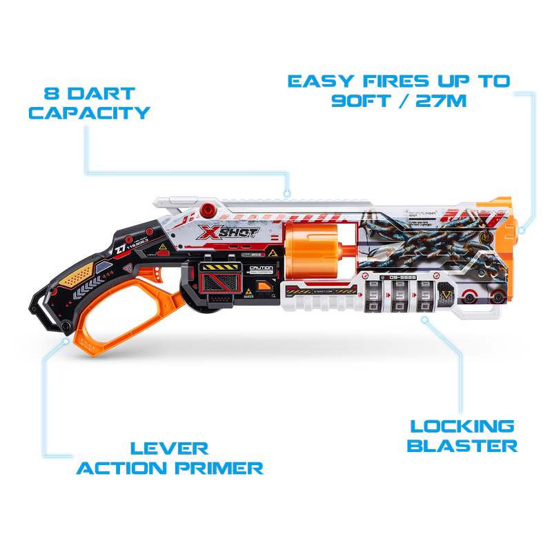 ZURU X Shot Skins: Powerful Lock Blaster with Unique Lock Feature