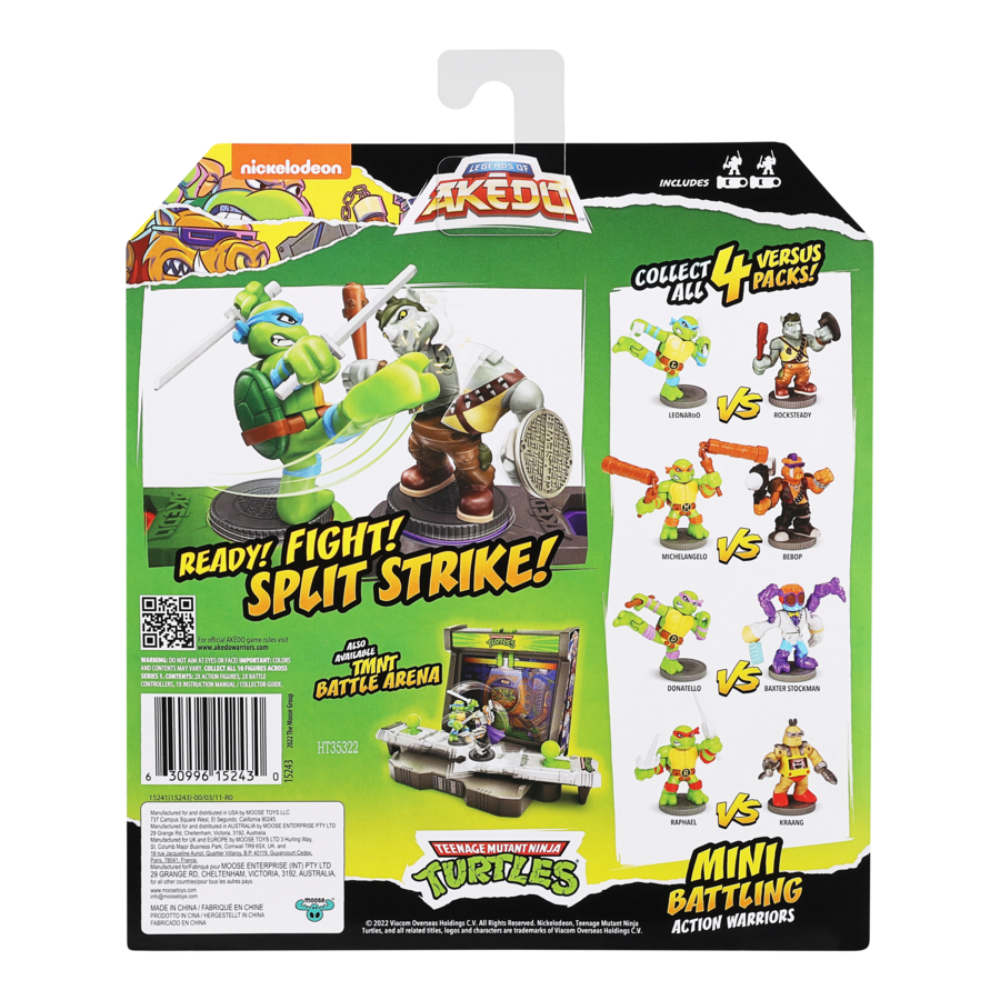Akedo Teenage Mutant Ninja Turtles S1 - Michelangelo Vs Bebop Versus Pack, Exclusive Battle Fun!