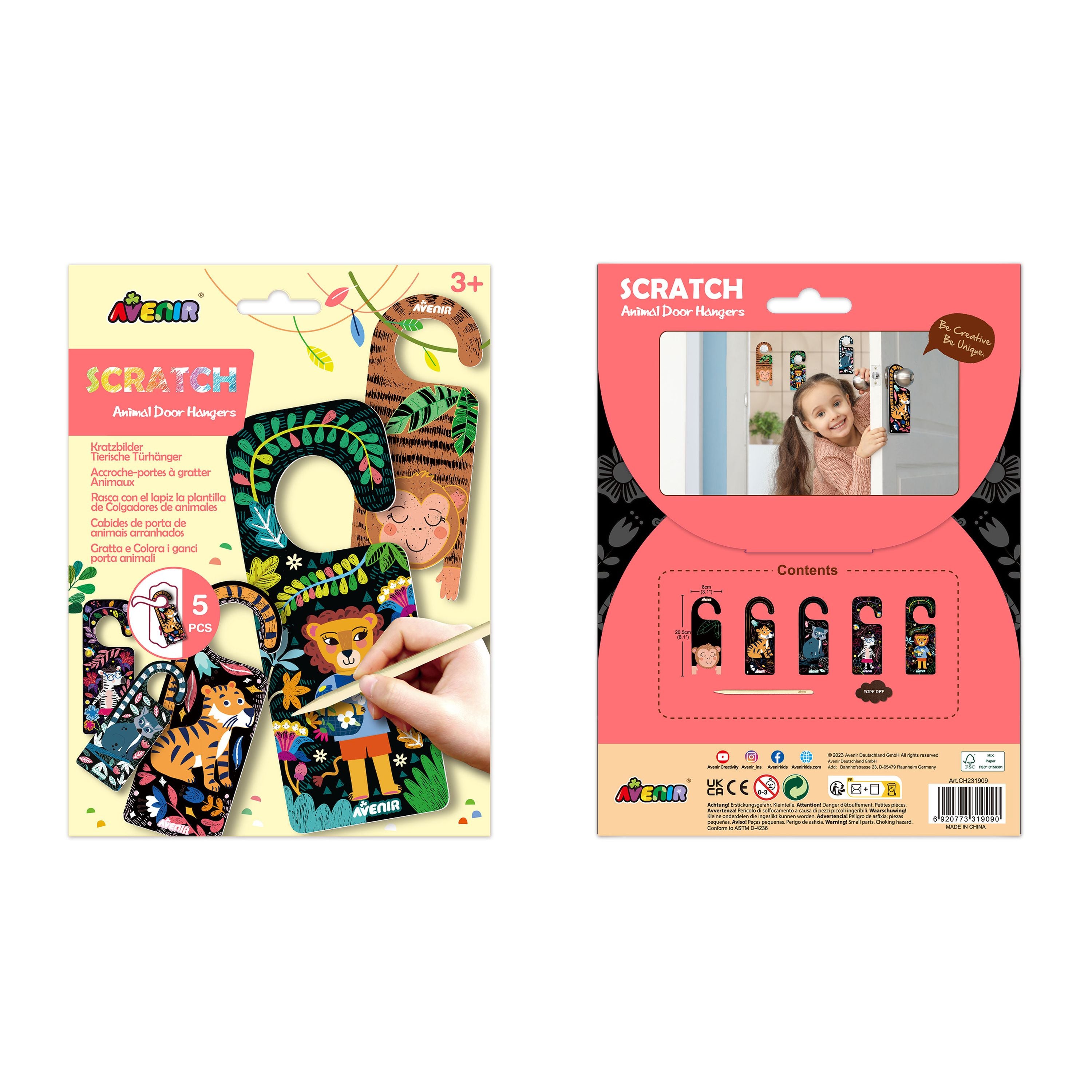 Amazing Scratchable Animal Door Hangers - Great for Kids