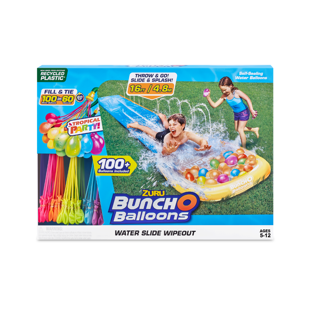 Hot Deal! ZURU Bunch O Balloons Tropical Party Water Slide Set with 100 Self - Sealing Water Balloons