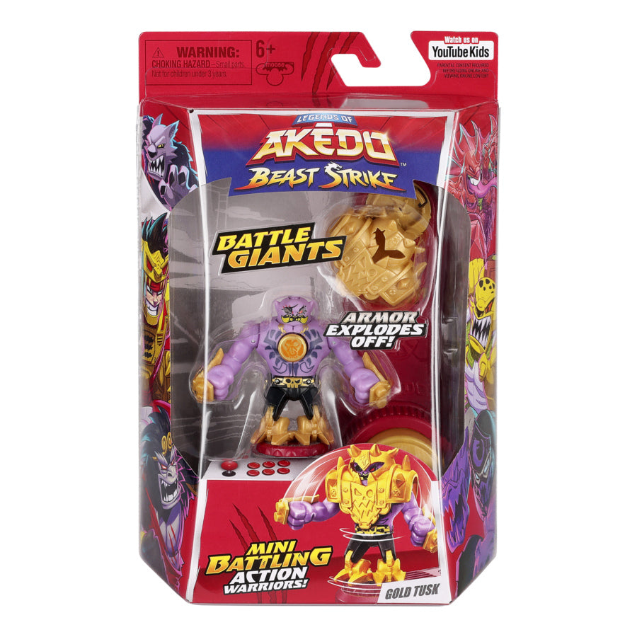 Hot Sale! Akedo Season 5 Beast Strike Super Sized Battle Giants - Gold Tusk