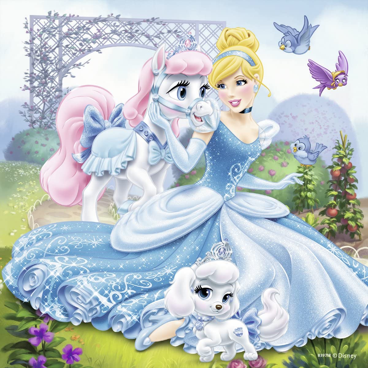 Ravensburger Disney Puzzle: Belle, Cinderella & Rapunzel - 3 Sets of 49 Pieces, Ideal Gift!