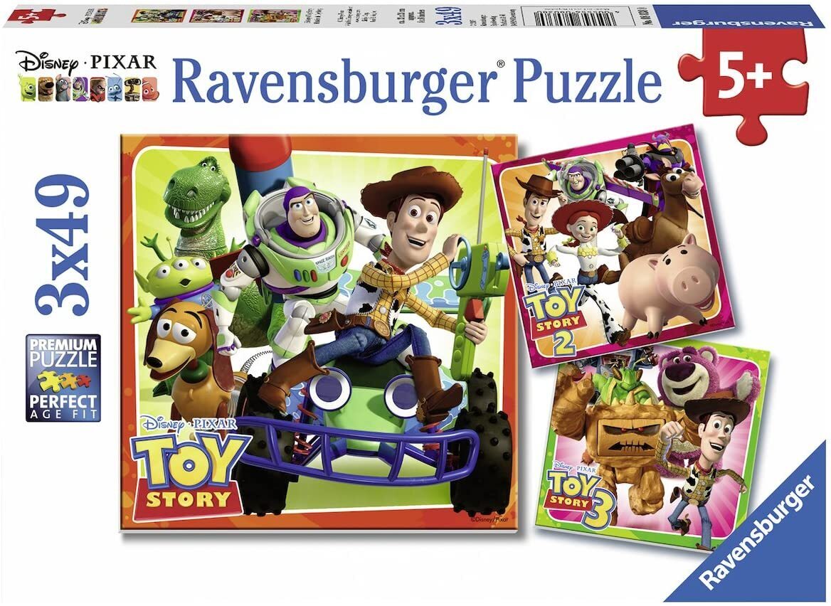 Ravensburger Premium Disney Toy Story 3-Pack Jigsaw Puzzles, 49 Pieces Each - Great Fun for Kids Aged 5+