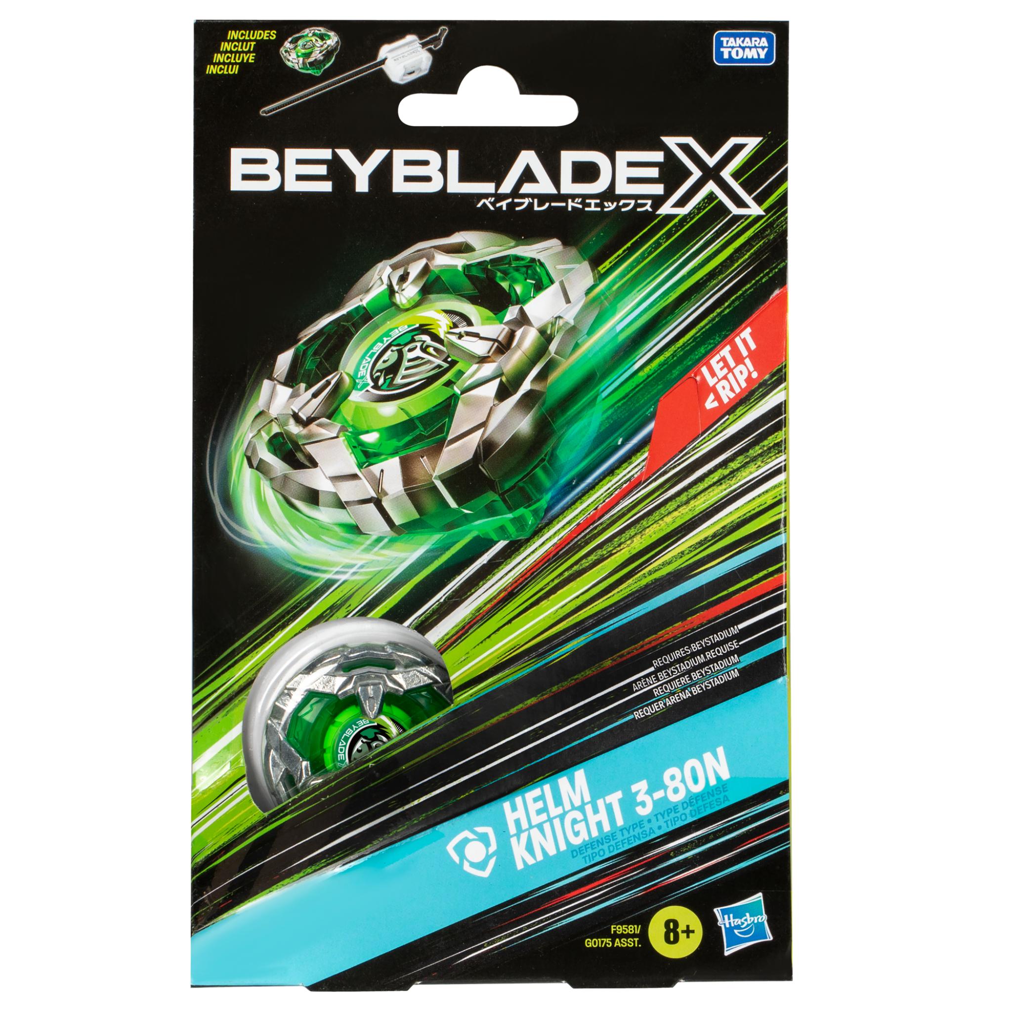 Hot! Beyblade X Helm Knight 3 - 80N Starter Pack with Defense Top & Launcher