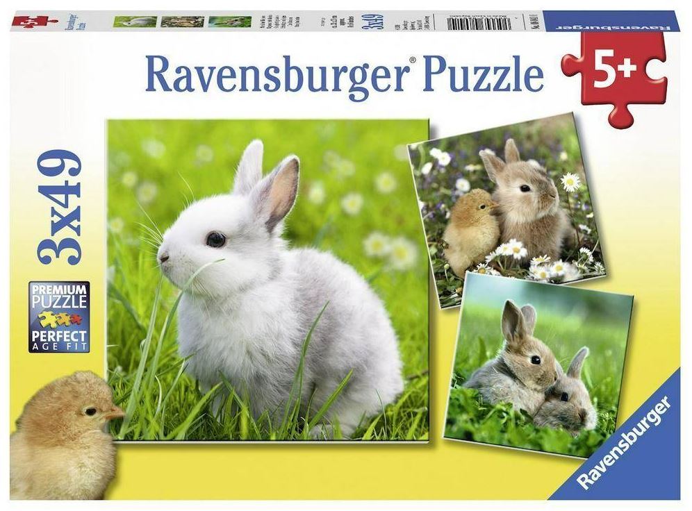 Ravensburger Adorable Bunnies 3-Set of 49-Piece Puzzles