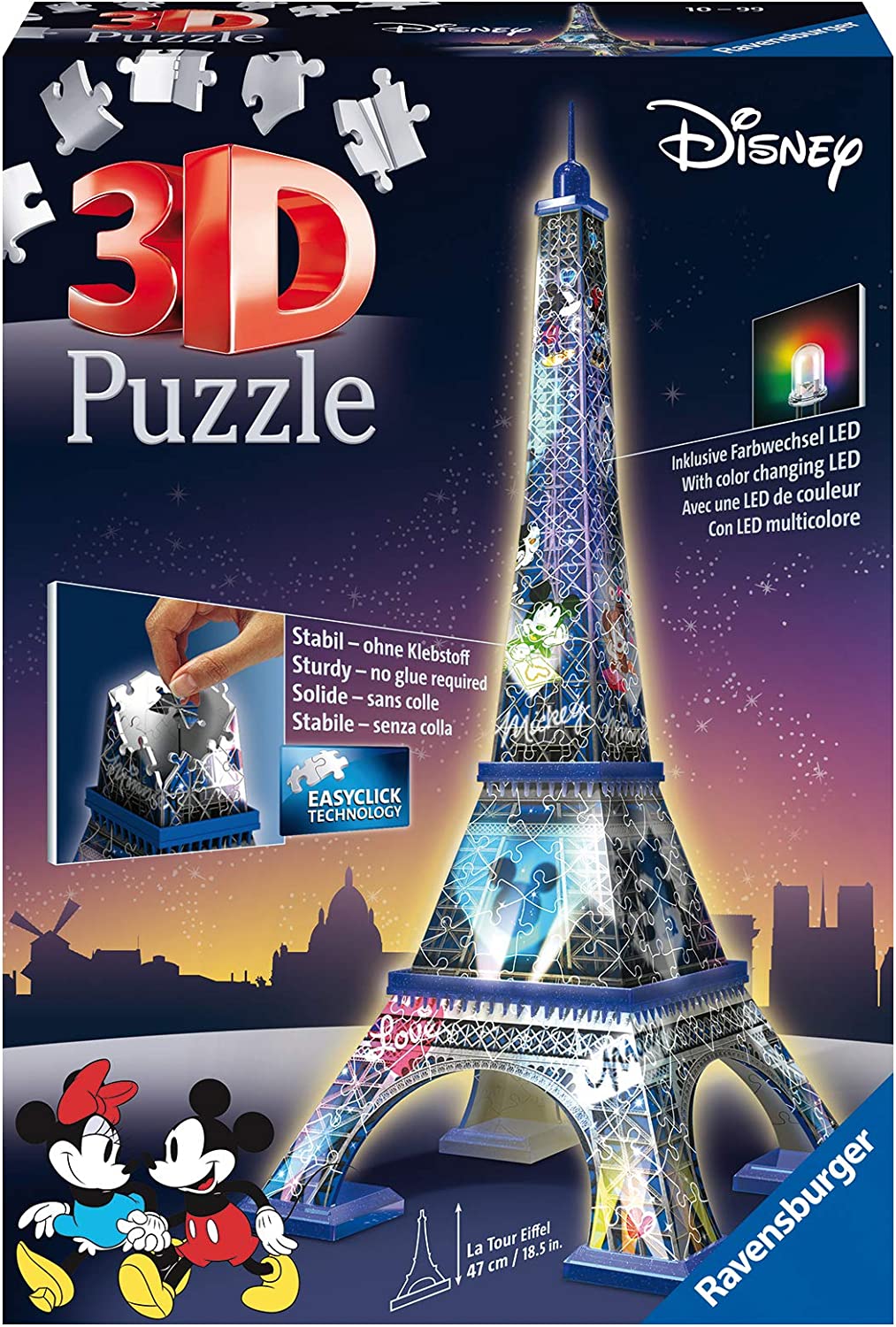 Amazing Ravensburger 3D Puzzle: Mickey & Minnie Eiffel Tower with 216 Pieces
