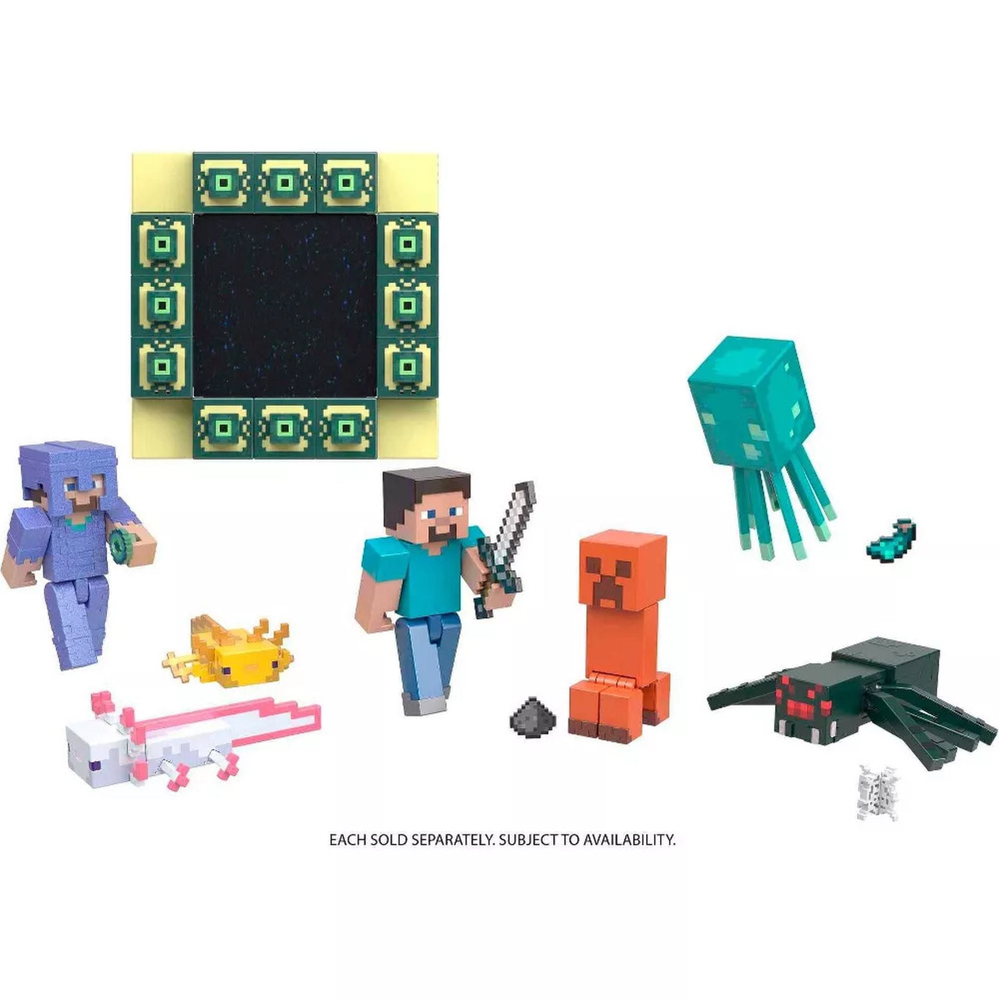 2022 New Minecraft Axolotl Action Figures with Build - A - Portal Pieces