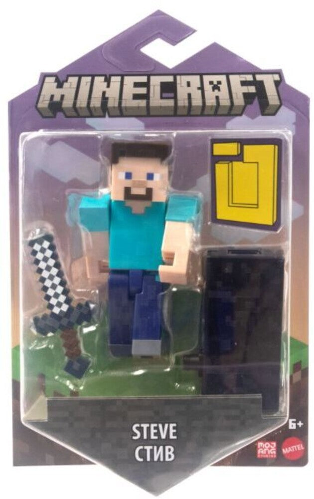 Hot! Minecraft Steve with Sword Build-A-Portal Figure