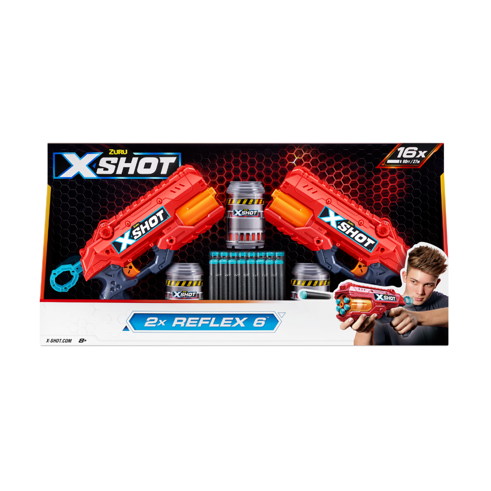 ZURU X Shot Excel Reflex Twin Set with 16 High - Velocity Darts