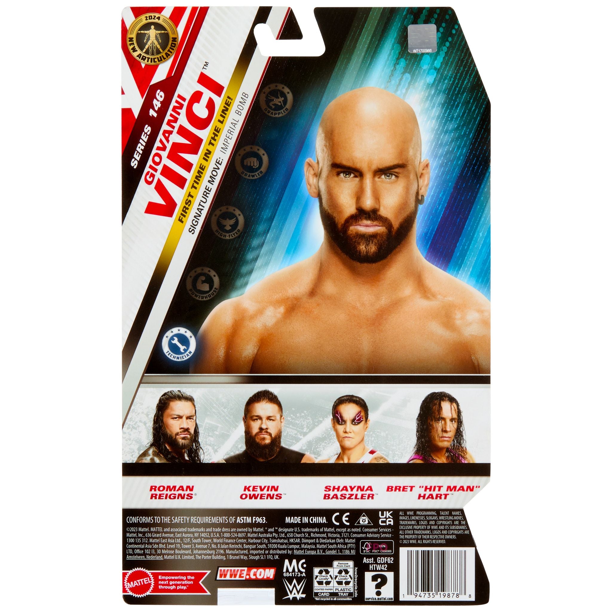 Hot Sale! WWE Series 146 Basic Action Figure - Giovanni Vinci for Kids and Collectors
