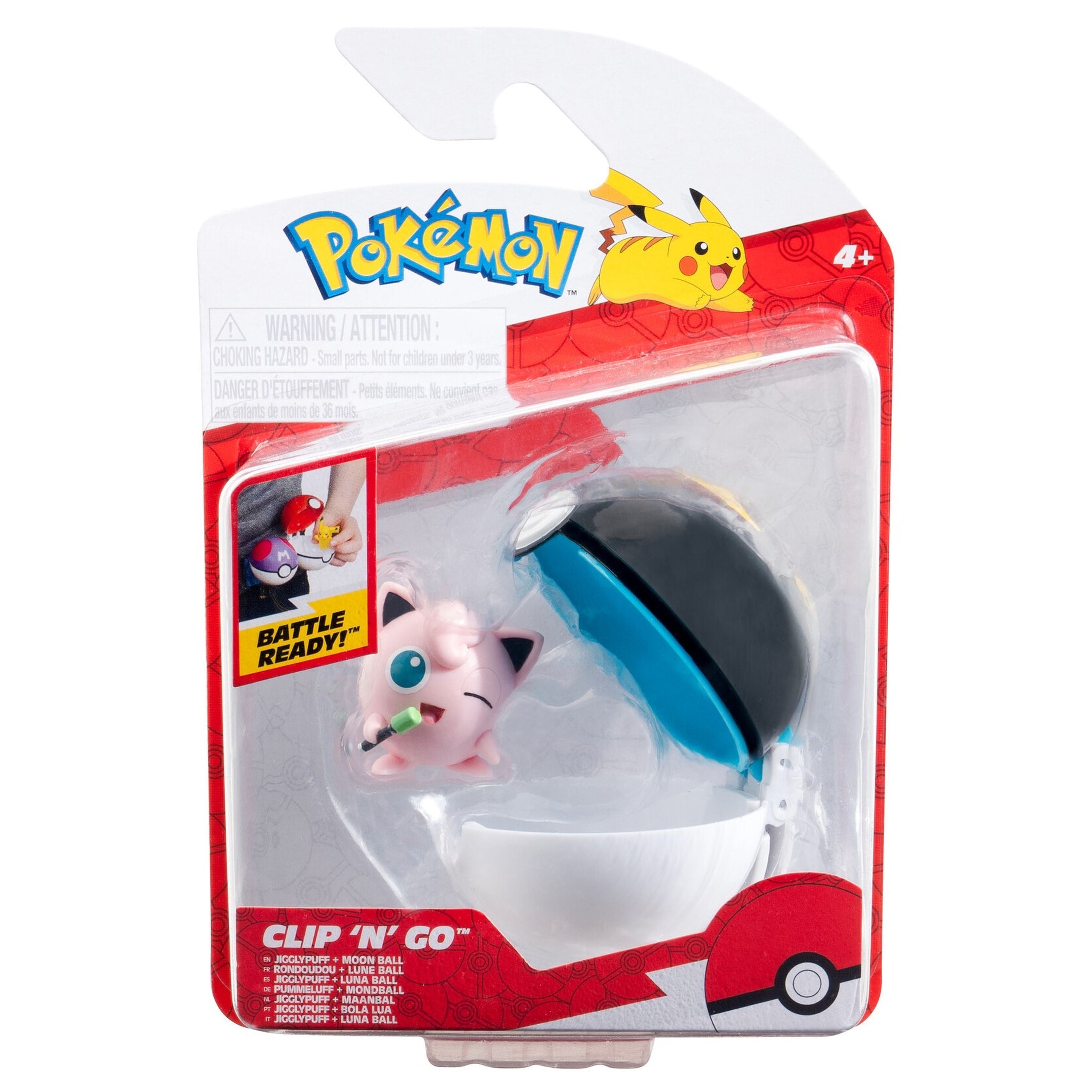 Wicked Cool Toys Pokemon Clip N Go Set: Jigglypuff #1 with Moon Ball