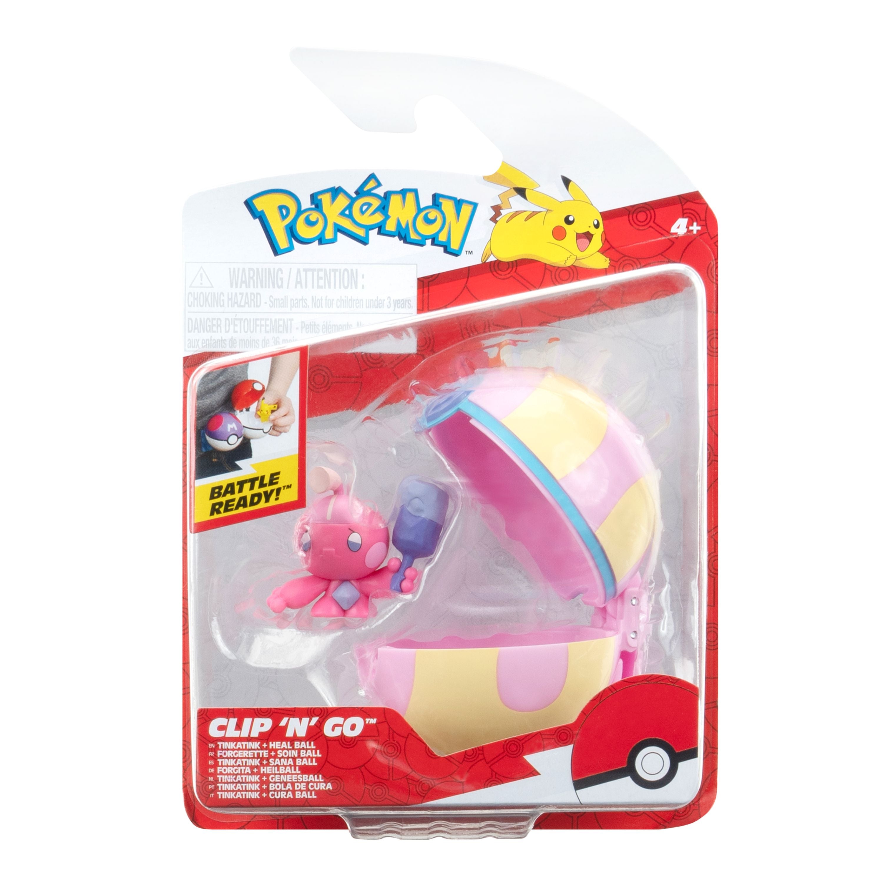 Hot! Pokemon Clip N Go Tinkatink with Heal Ball