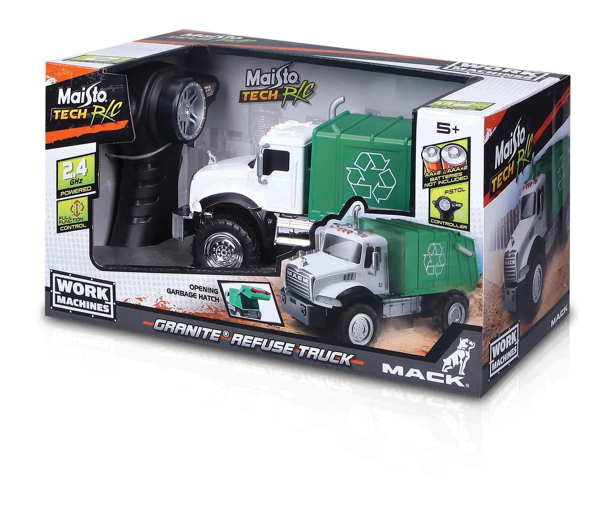 Hot Deal! Maisto Tech 2.4GHz Radio - Controlled RC Mack Granite Refuse Work Truck