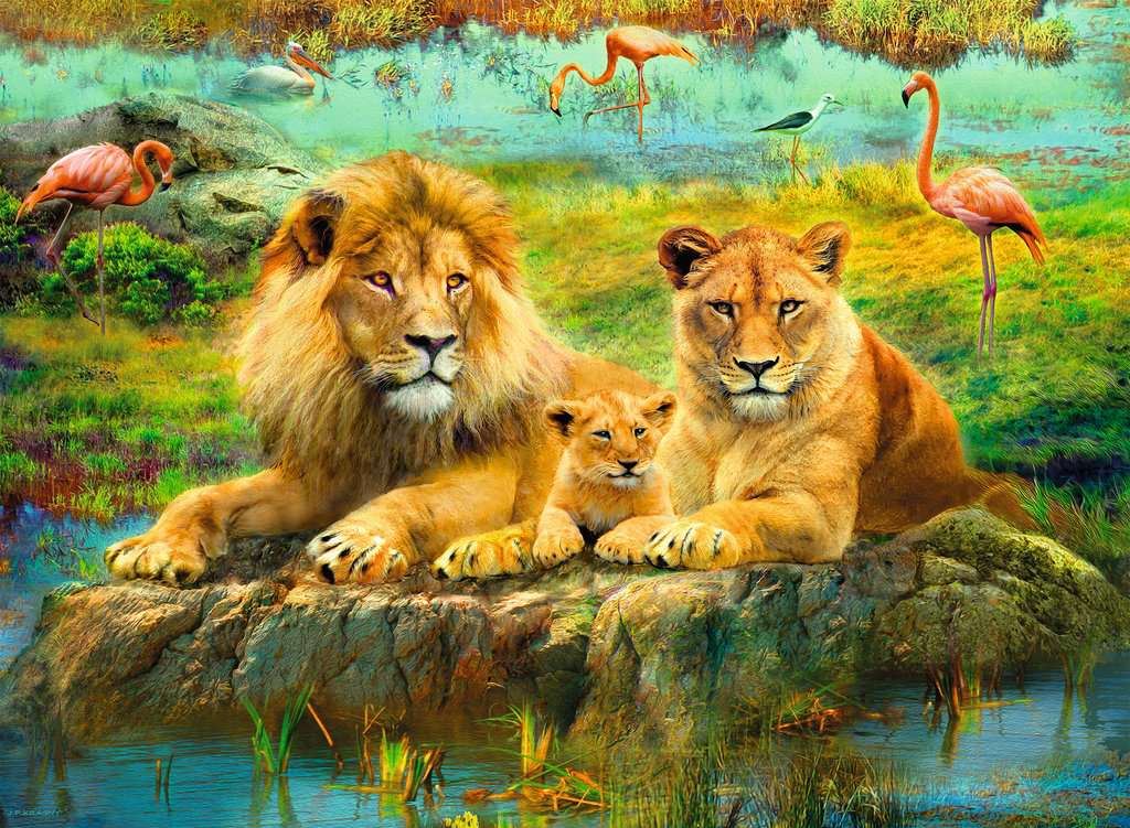 Ravensburger: Awesome 500-Piece Lions in the Savannah Puzzle