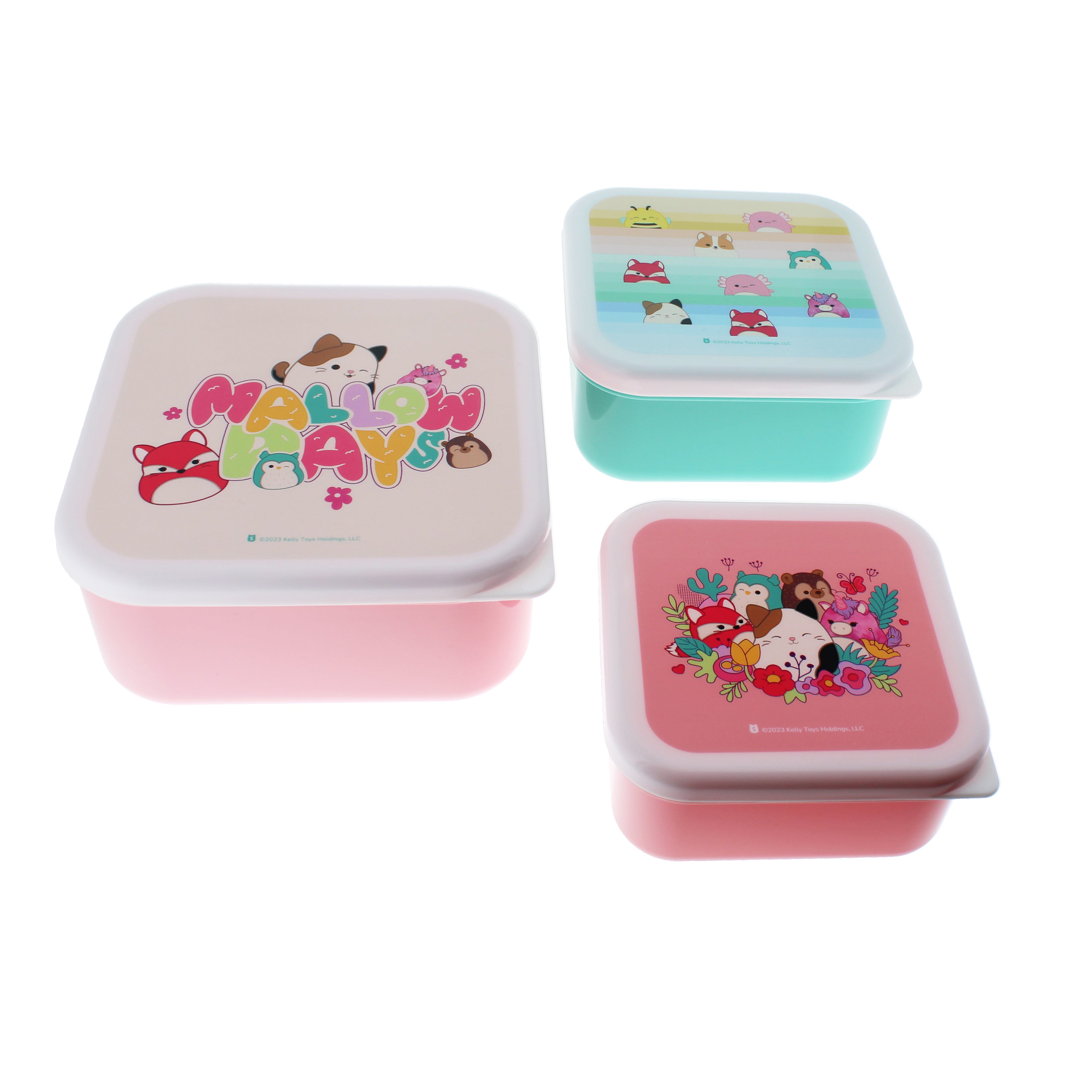 Assorted Designs Squishmallows Nesting Storage Containers for Snacks and Organization