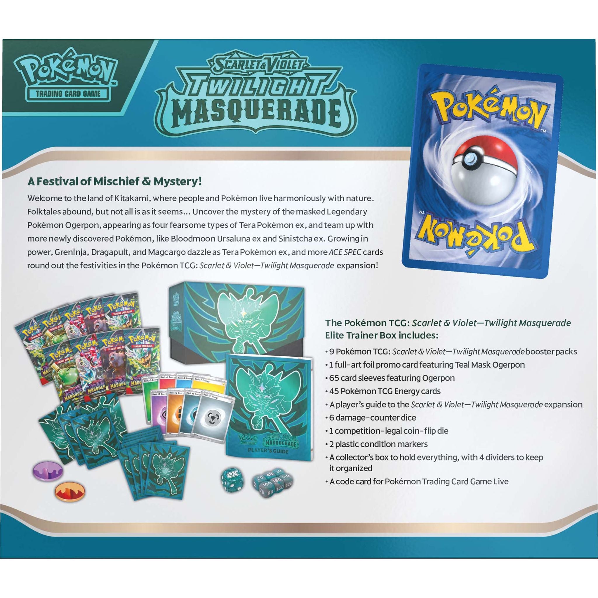 Hot Deal! Pokémon TCG Scarlet & Violet 6 Twilight Masquerade Elite Trainer Box for Collectors