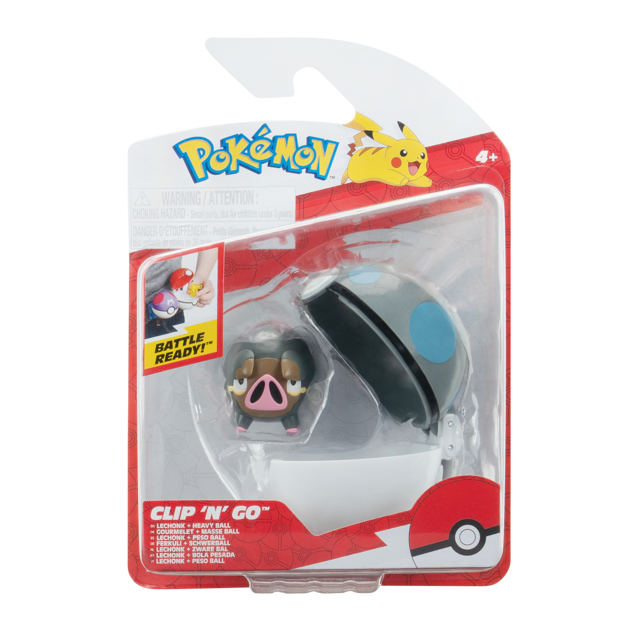 Portable Pokemon Clip N Go Set: Lechonk with Heavy Ball