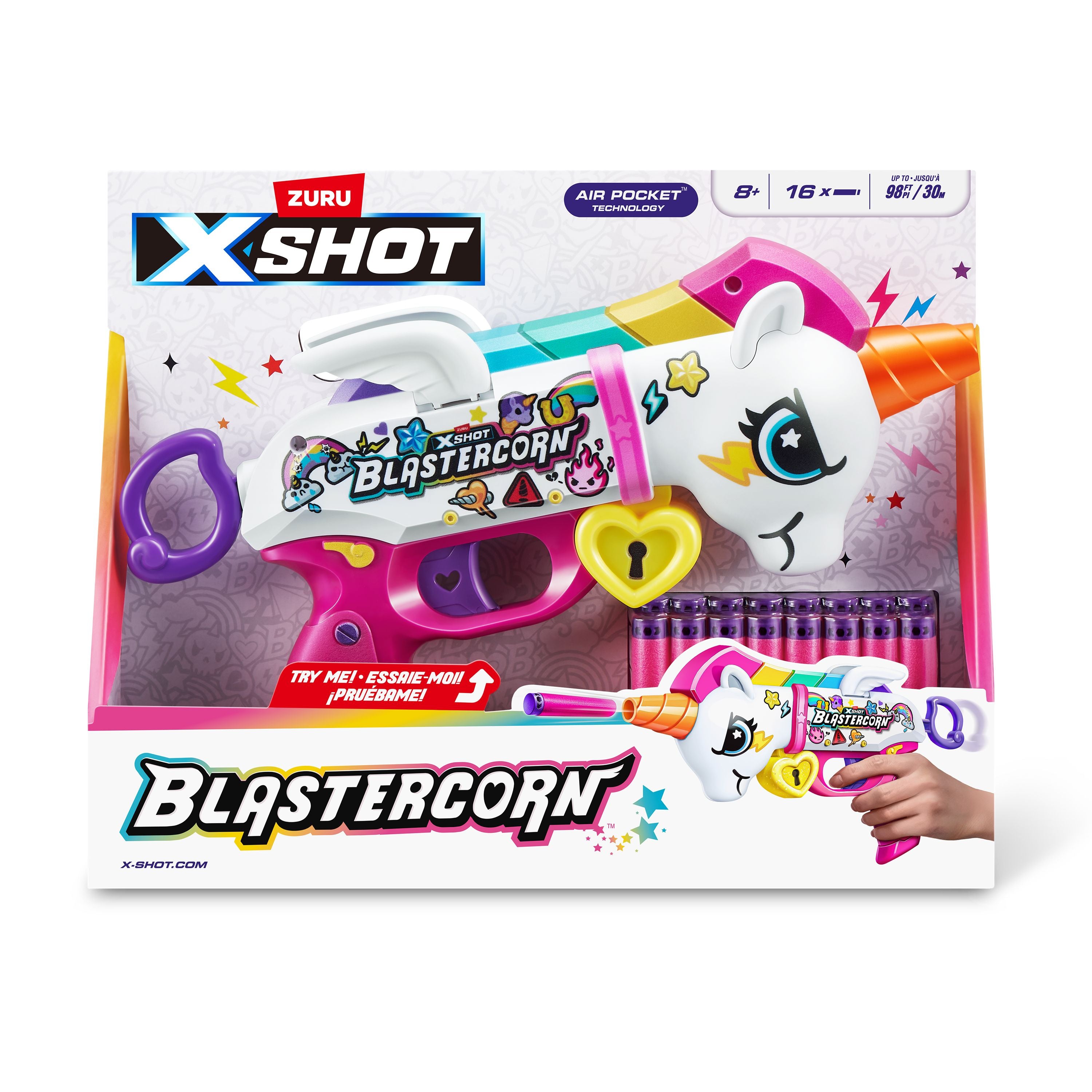 Hot Deal! ZURU X Shot Blastercorn Series 1 Unicorn Themed Blaster with 16 Darts