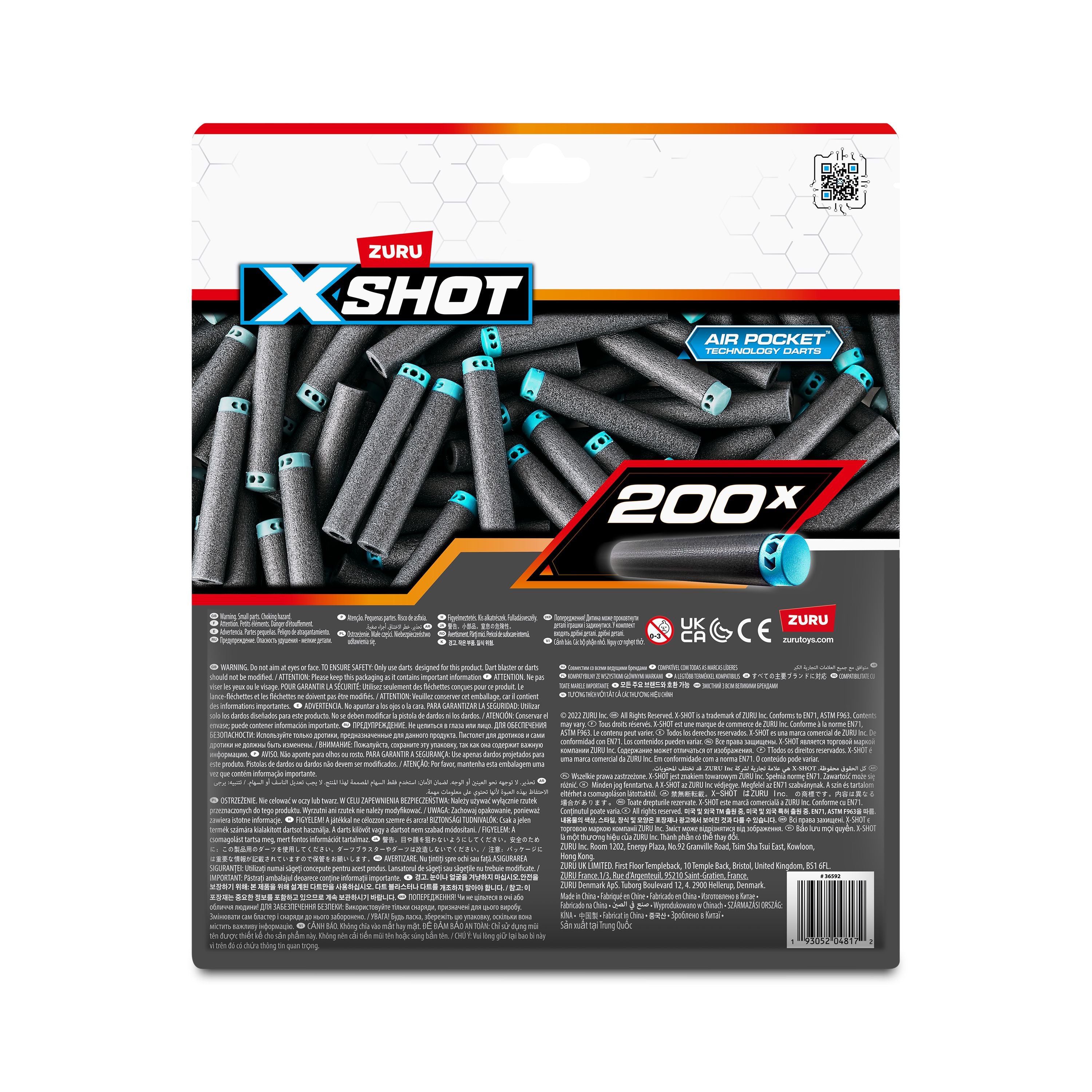 ZURU X Shot 200 Elite Foam Dart Refill Pack - Resealable Refresh
