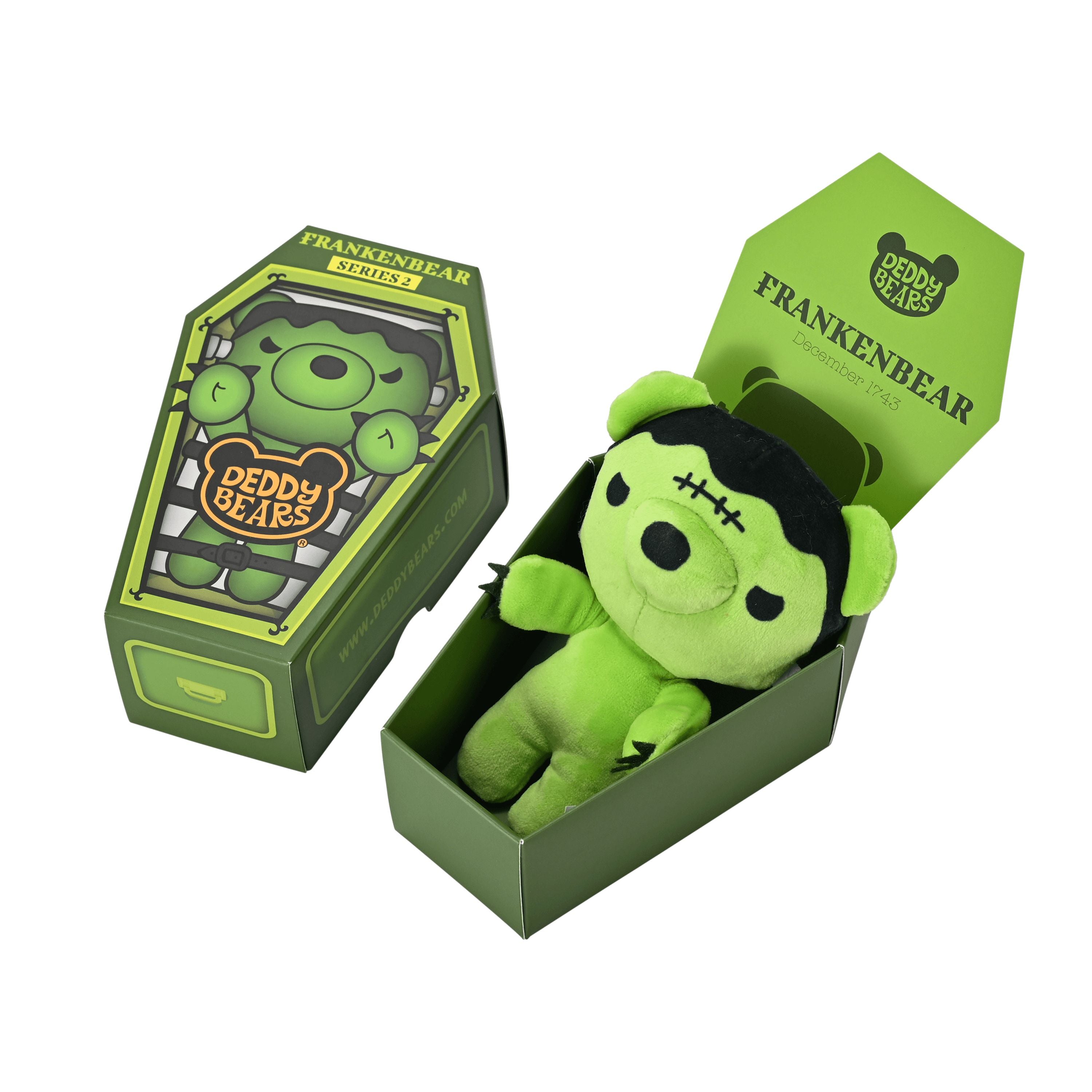Hot! Series 2 Deddy Bears Plush in Coffin - Frankenbear
