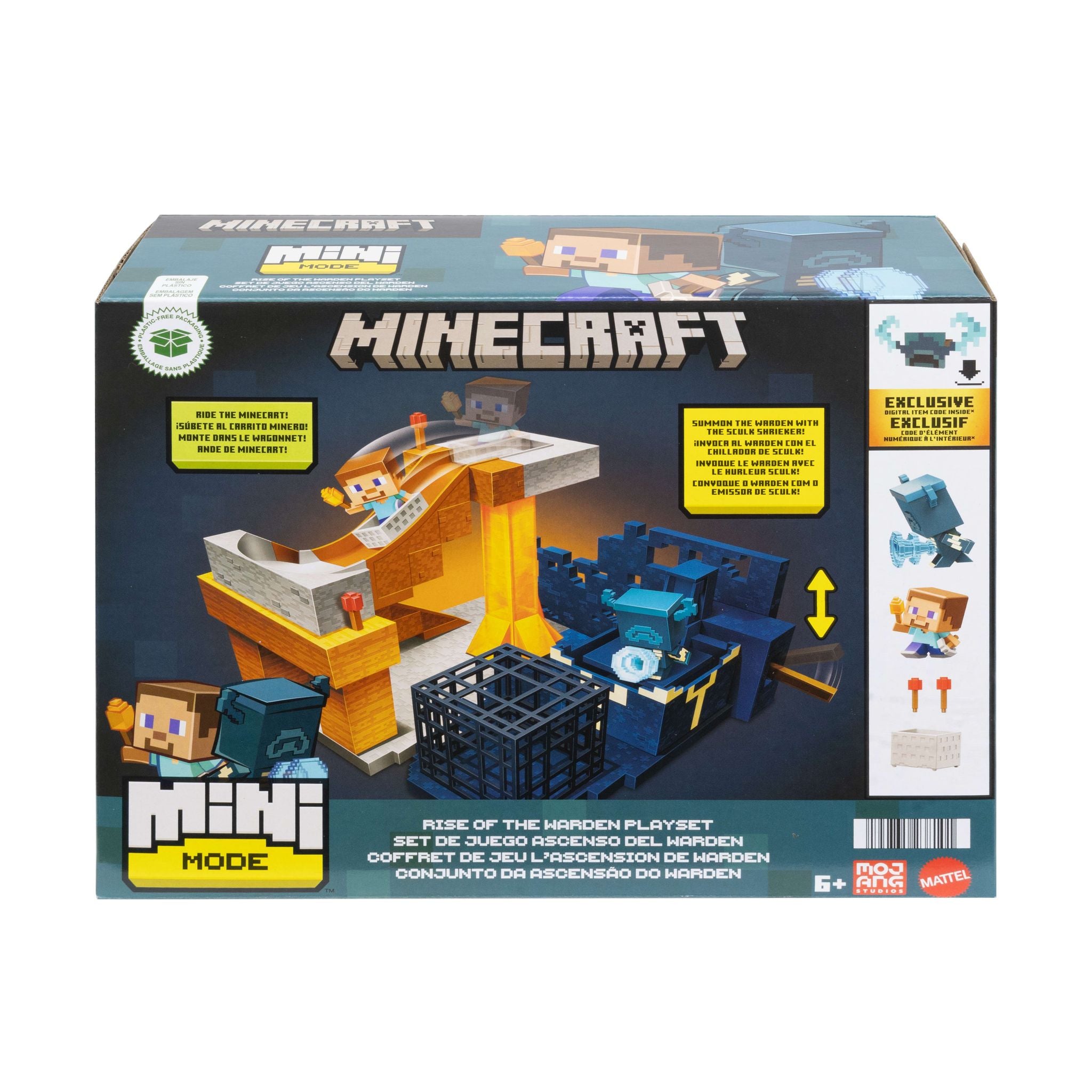 Minecraft Mini Mode: The Warden's Rise Action Playset - Over 9 Inches Long